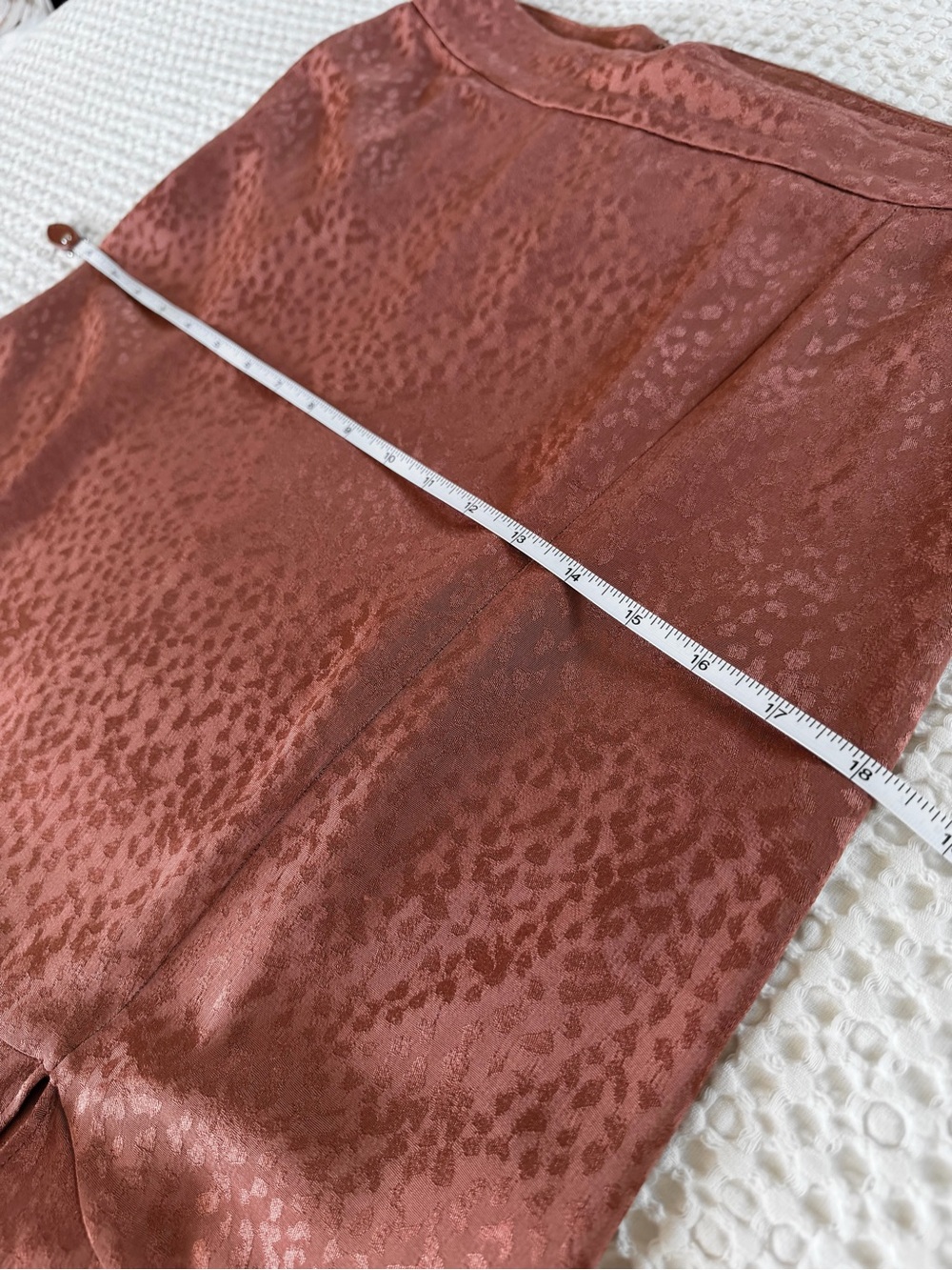 Madewell Cheetah Jacquard Bias Cut Midi Skirt Rust Satin Size 4 ND132 HO21 - Picture 10 of 11